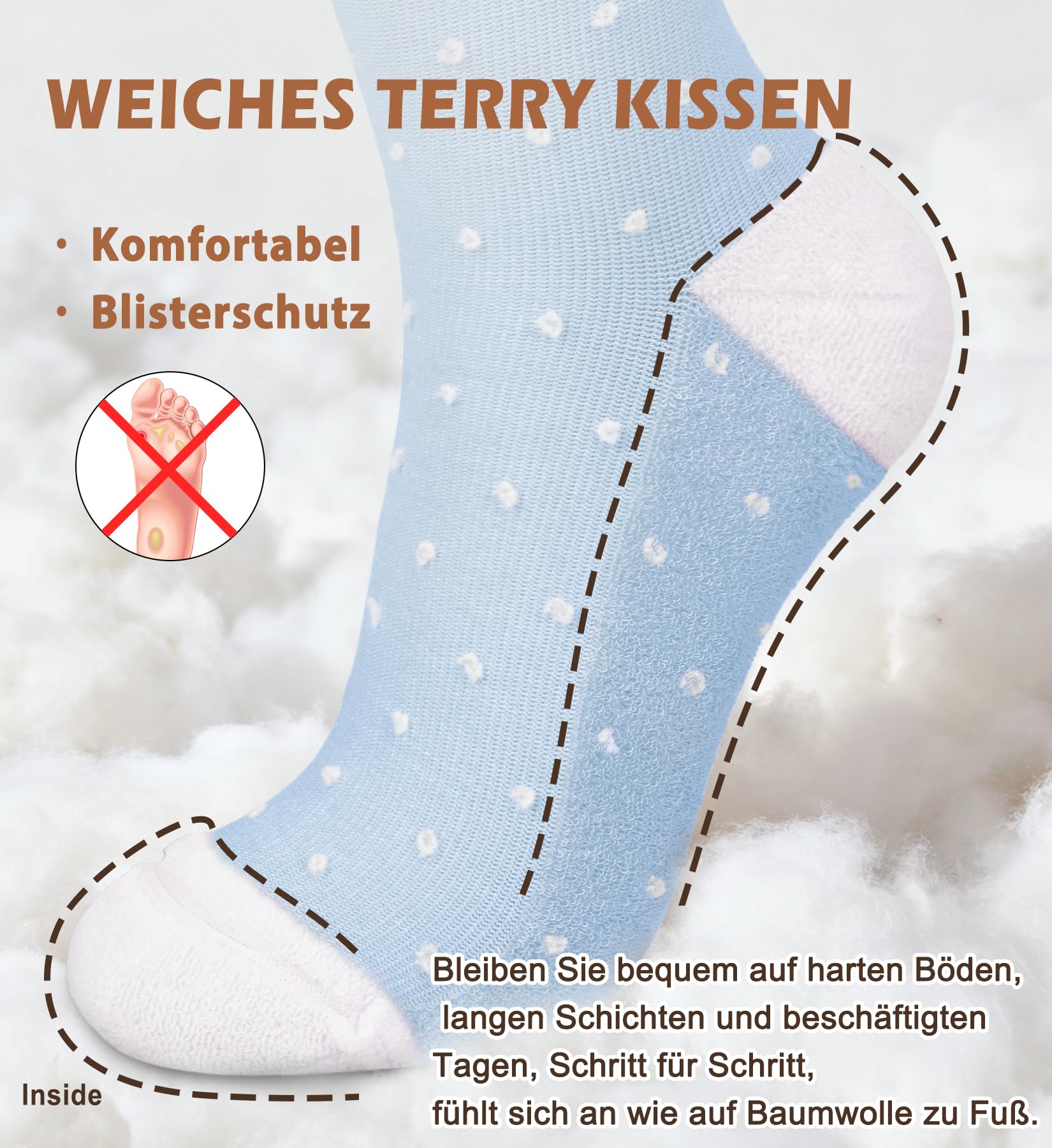 Compression Knee-High Cotton Support Socks Thrombosis – Blue L-XL (39-42)