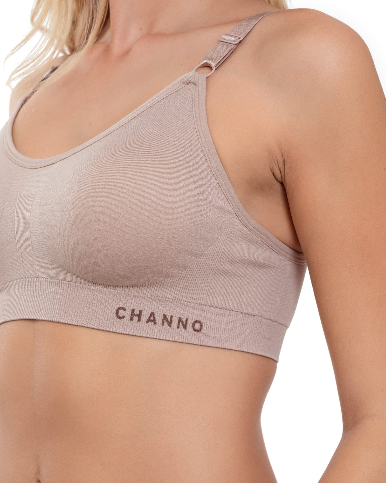 Channo Women's Nylon Wireless Sports Bra: Seamless Padded Bra with Removable Pads – For Fitness & Everyday Wear – Pack of 3, Basic, L/XL