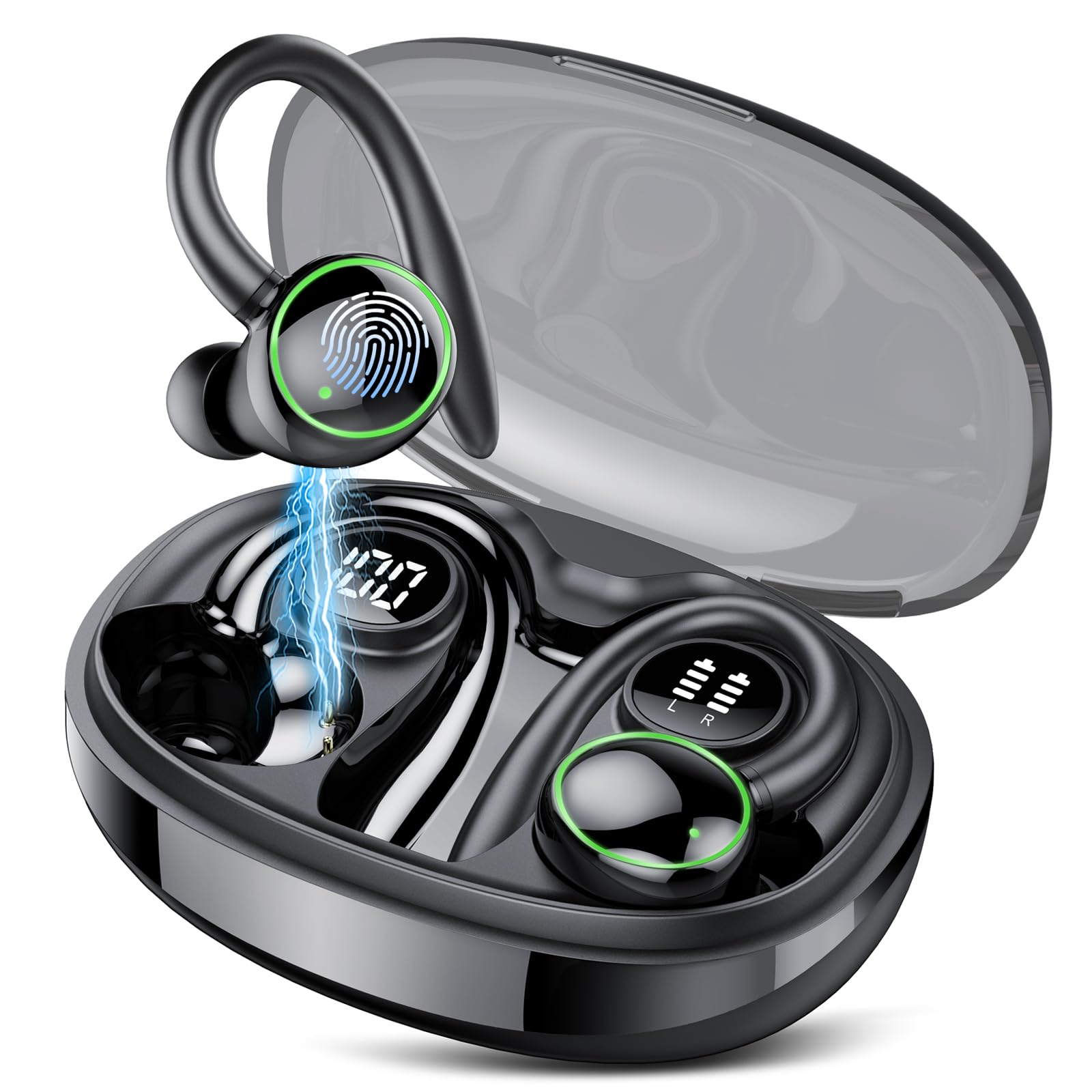 AI Headphones Translator 3-in-1 Bluetooth 5.4 Real-Time Voice Translation – Deep Black
