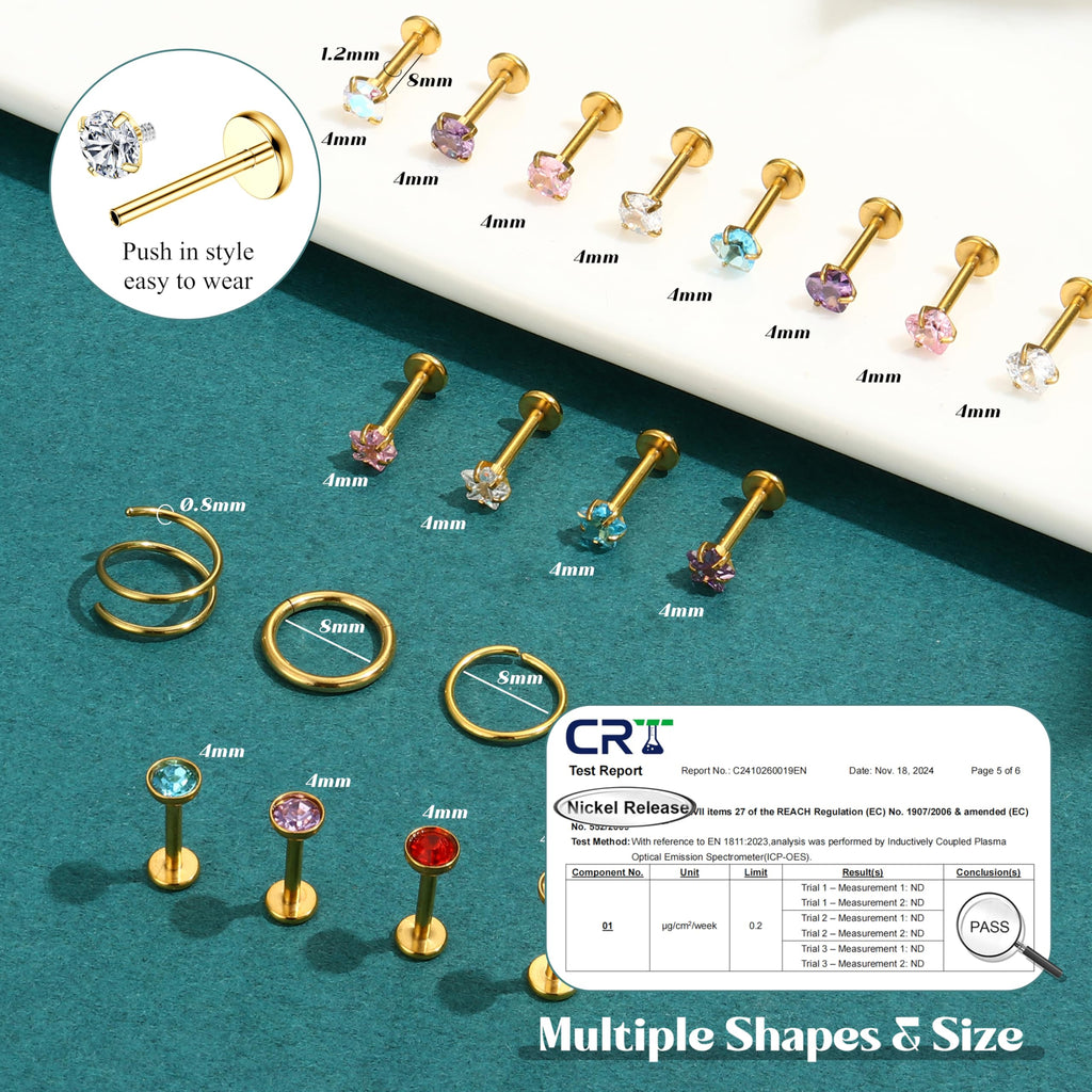 Piercing Jewellery Multi-Style Hypoallergenic Surgical Steel – Surgical Steel