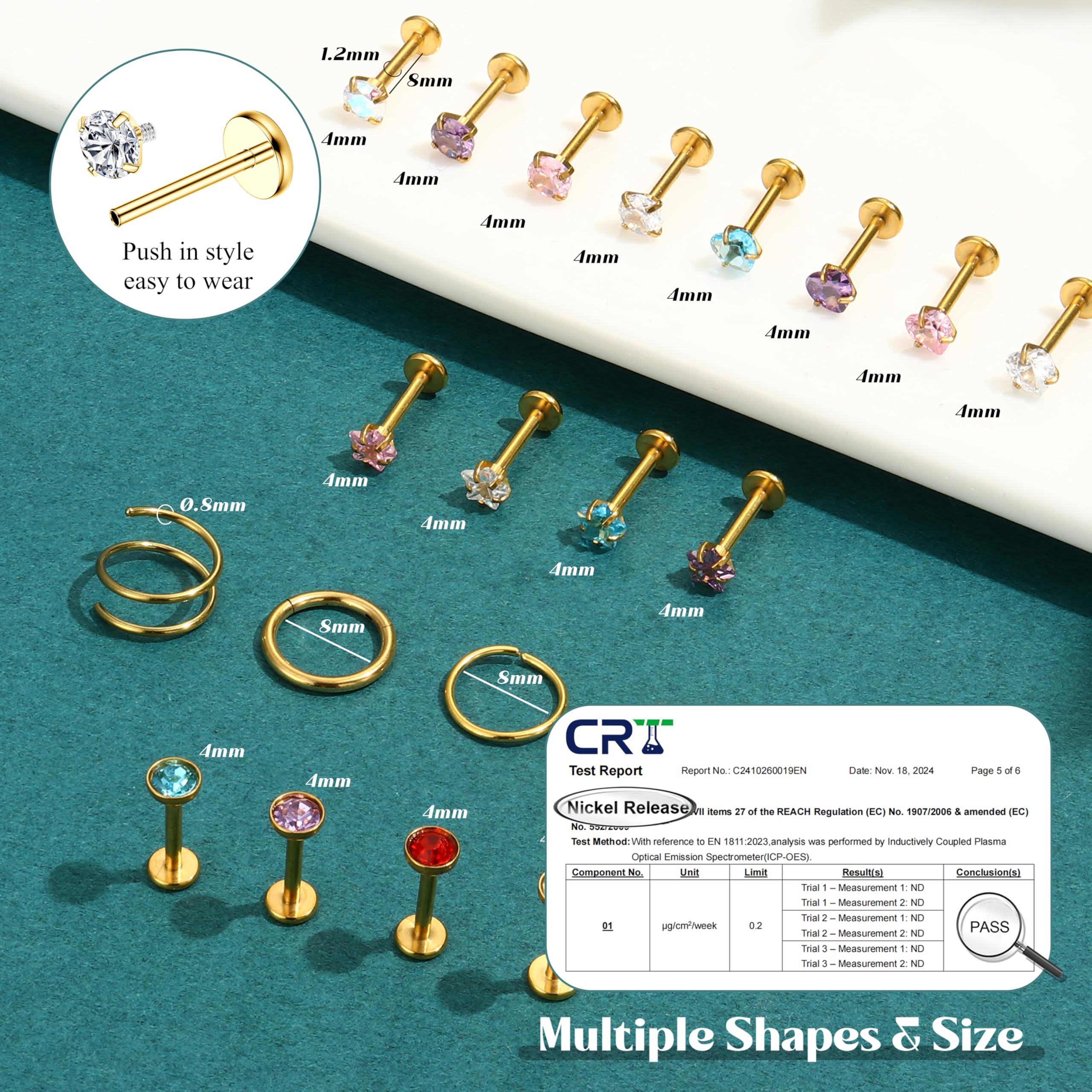 Piercing Jewellery Multi-Style Hypoallergenic Surgical Steel – Surgical Steel