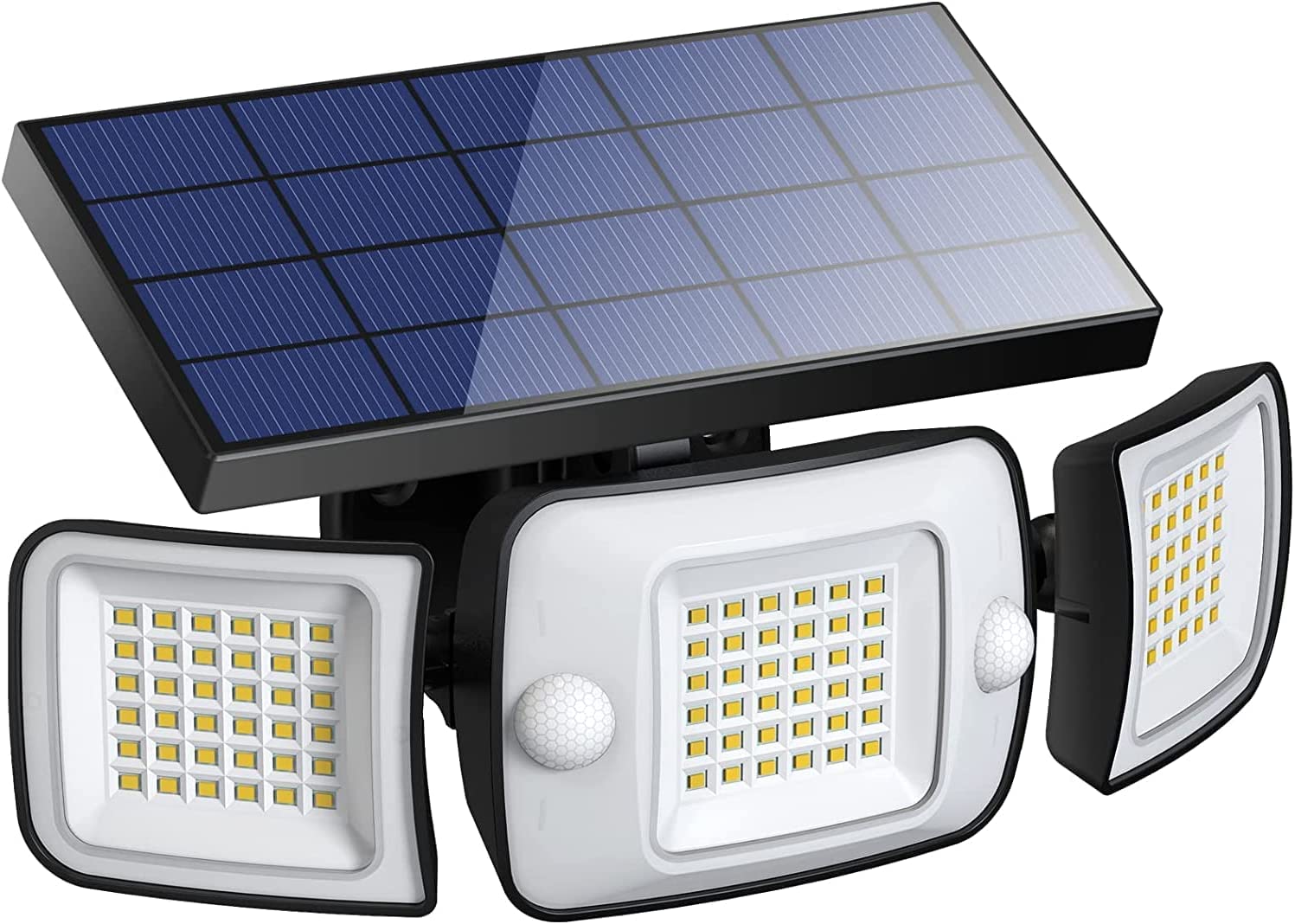 intelamp Solar Light Outdoor, 6000mAh Solar Light Outdoor with Motion Sensor, 1200lm LED Solar Projector, Outdoor Security Wall Lighting (1 Pack)