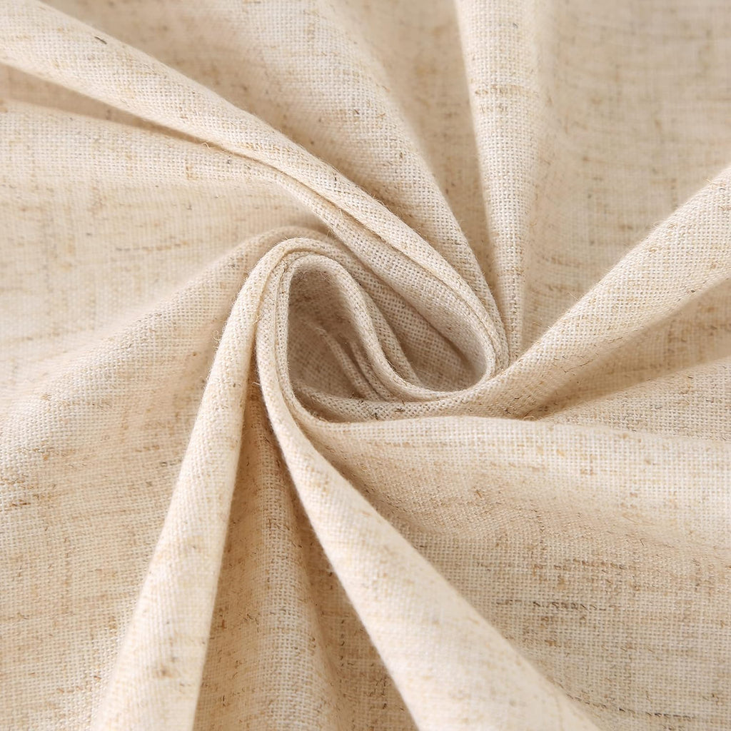 SUCHDECO Beige Tablecloth Large Linen Rectangular Tablecloth Washable Linen Tablecloth Garden Tablecloth for Birthday Party Wedding Beer Table with Tassel Table Linen, 140 x 300 cm