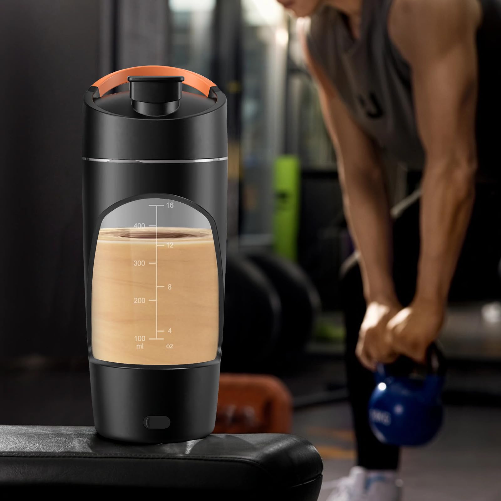SOARFLY Electric Shaker 700ML with Powder Compartment – Black