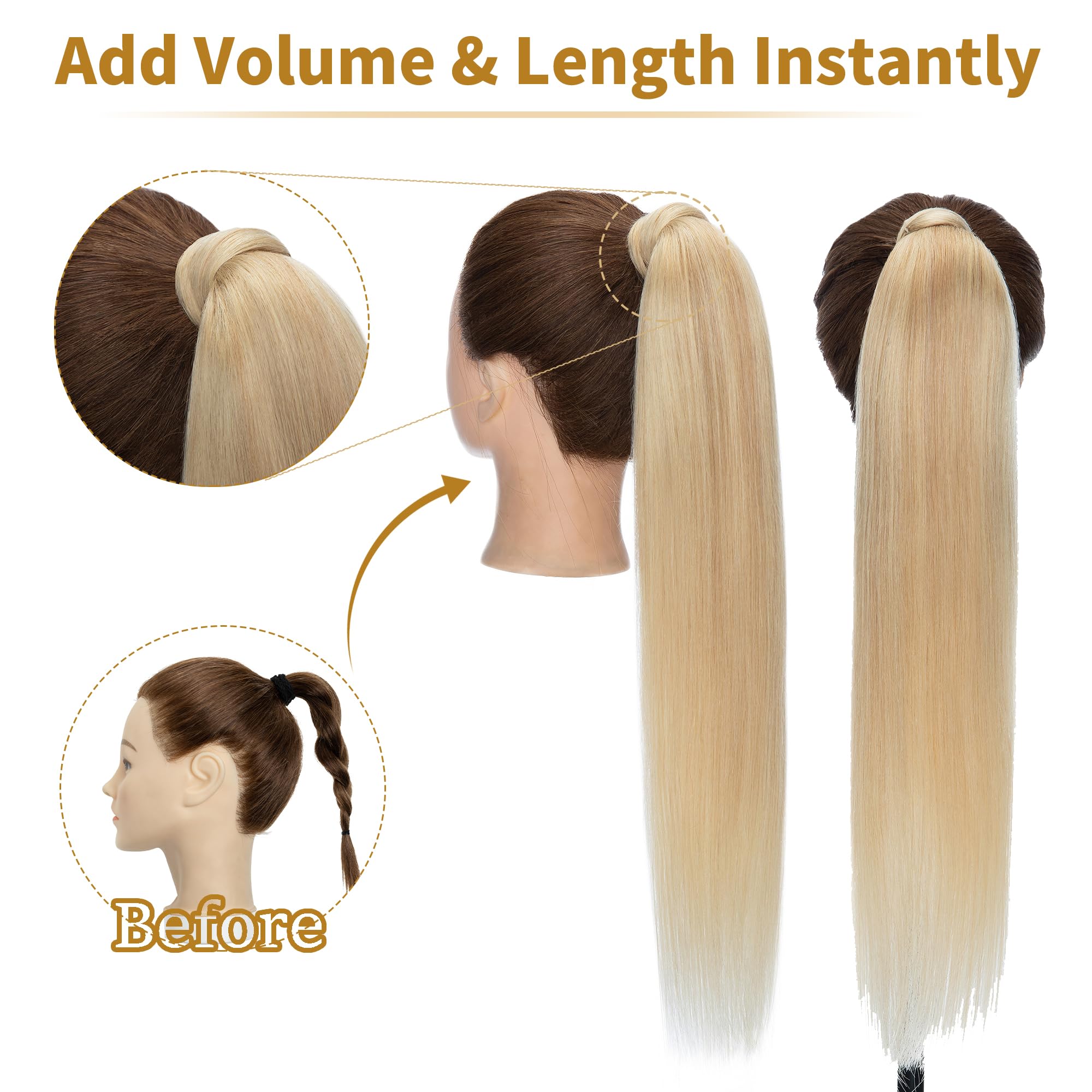 Clip-in Remy Hair Ponytail Braid Real Human Hair Extension – One Size