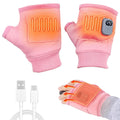 Rechargeable Heated Fingerless Gloves Touchscreen 3-Level Adjustable – Pink