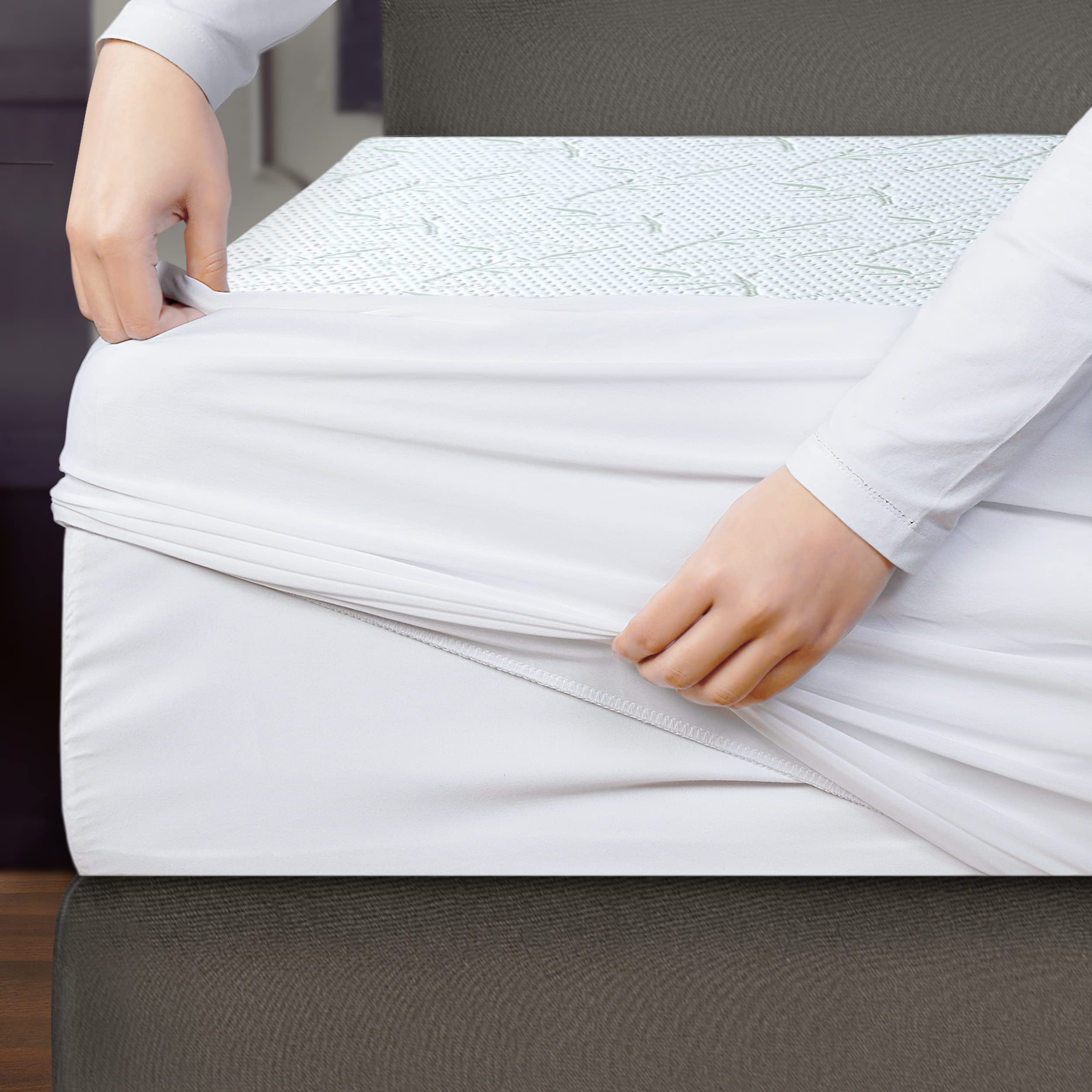 Utopia Bedding mattress protector 180 x 200 x 30 cm waterproof, viscose premium mattress topper, Oeko-Tex certified, breathable, mattress protector, all-round elastic