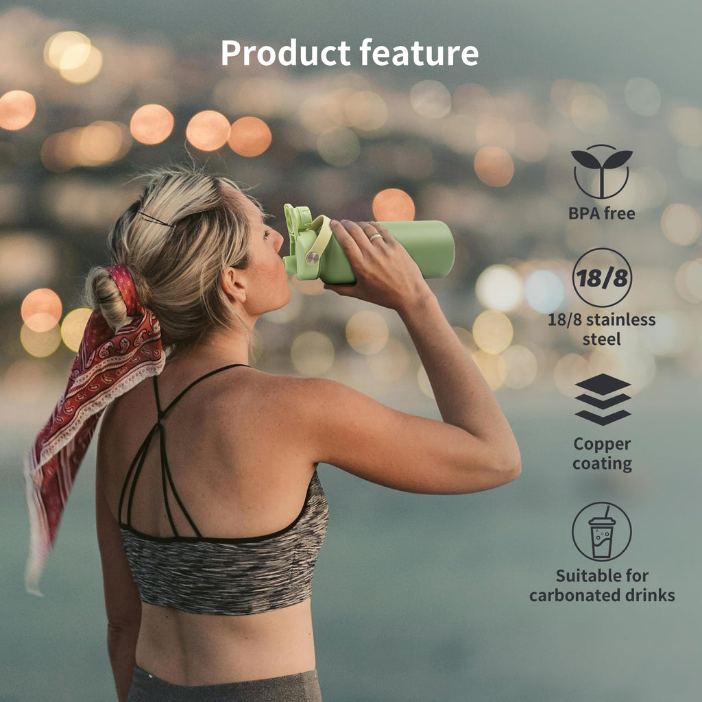 Stainless Steel Water Bottle 1000ml Insulated Leak-Proof BPA-Free – 1000ml Stainless